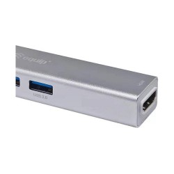 Equip Adapter USB-C - to HDMI.2xUSB3.0.SD 4K30Hz 0.15m sw — Buy in Cyprus with Fast Delivery