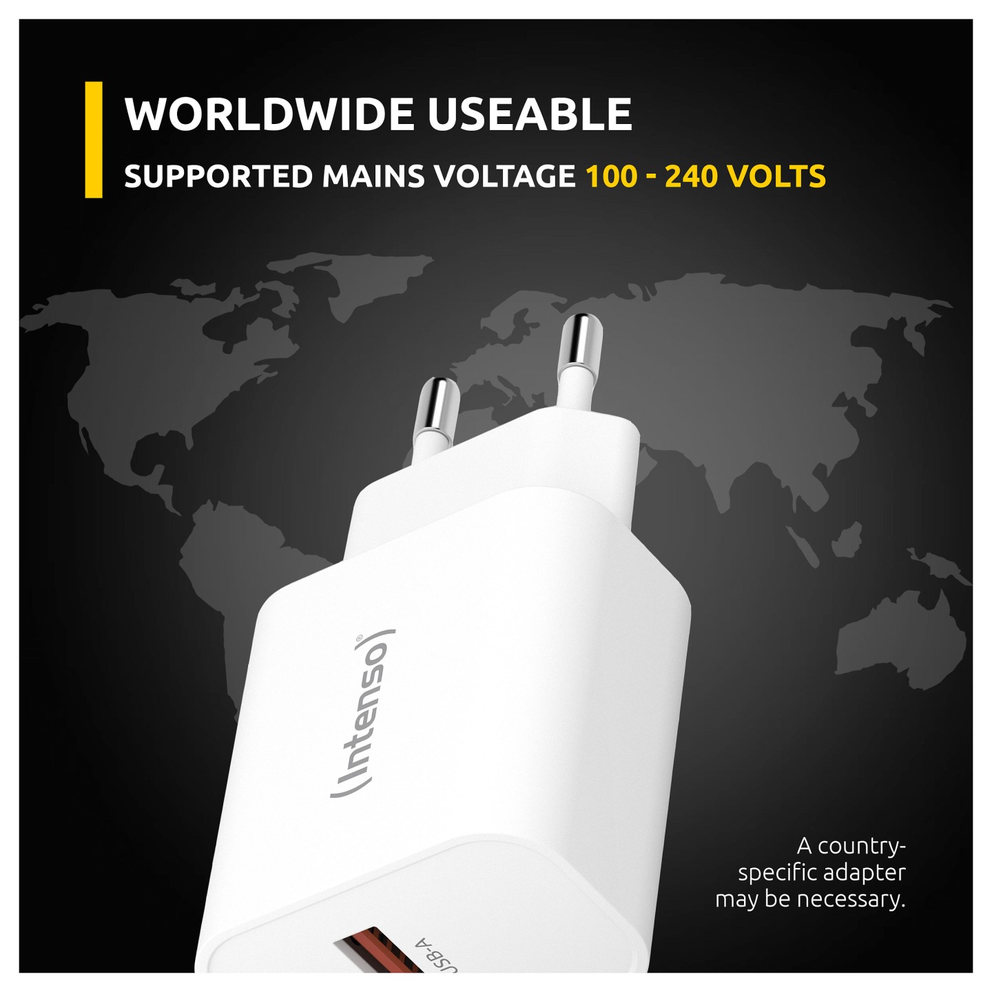 Intenso Power Adapter W30AC. Anschlüsse: 1x USB-A. 1x USB-C Output: max. 30 Watt. Weiß — Buy in Cyprus with Fast Delivery