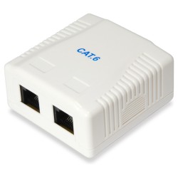 Equip Aufputzdose Cat6 2xRJ45 UTP RAL 9010 Reinweiß — Buy in Cyprus with Fast Delivery