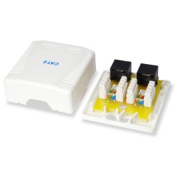Equip Aufputzdose Cat6 2xRJ45 UTP RAL 9010 Reinweiß — Buy in Cyprus with Fast Delivery