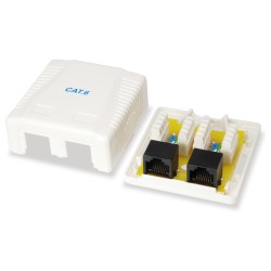 Equip Aufputzdose Cat6 2xRJ45 UTP RAL 9010 Reinweiß — Buy in Cyprus with Fast Delivery