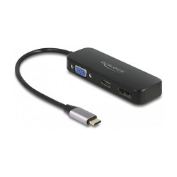 Adapter USB-C - to DP HDMI VGA DeLOCK Black — Buy in Cyprus with Fast Delivery