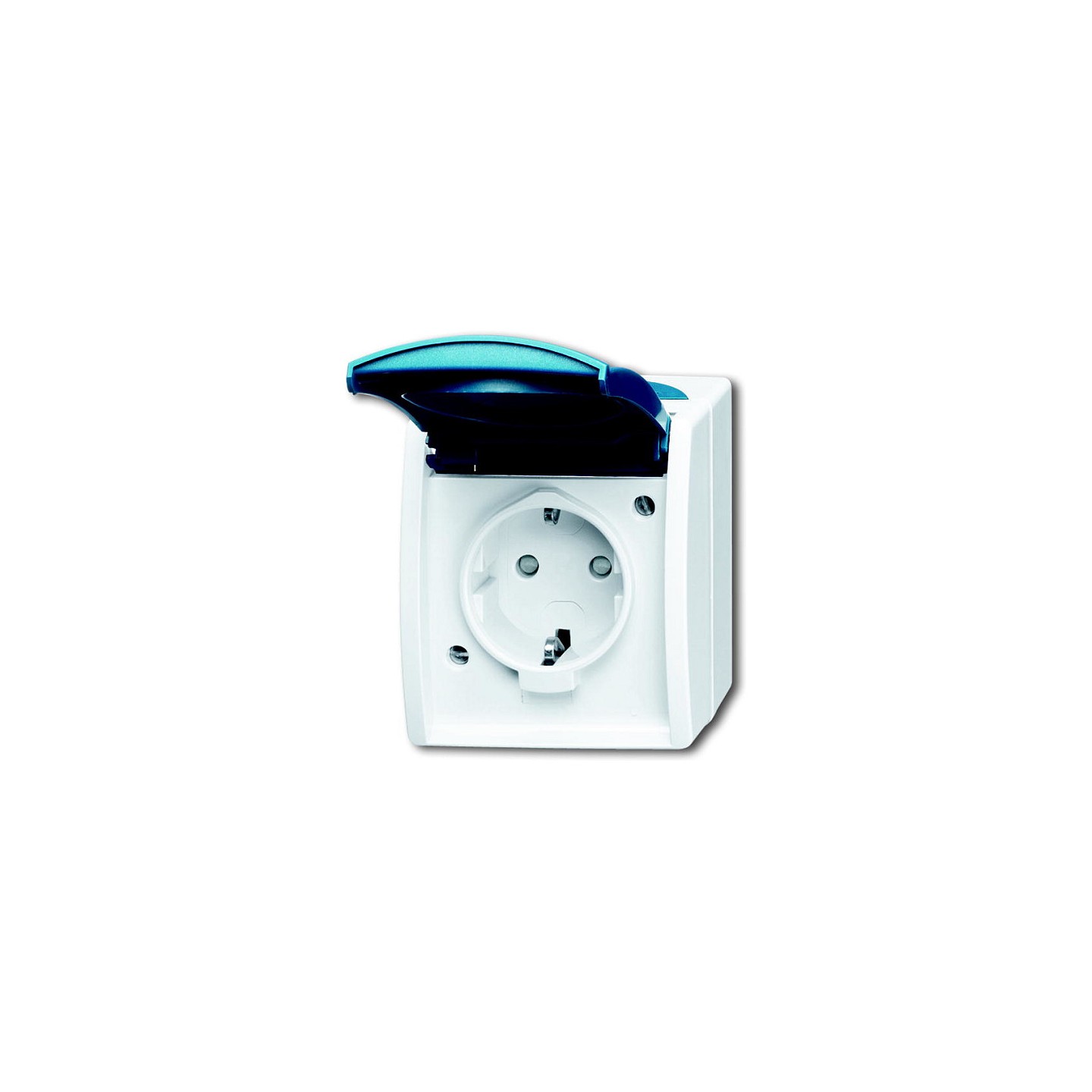 BUSCH JAEGER Ocean - Steckdose Klappdeckel 1-fach - AP grau blaugrün — Buy in Cyprus with Fast Delivery