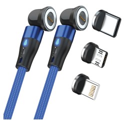 RealPower Magnetic cable.1m.2x magnetisch.blau mit Adaptern — Buy in Cyprus with Fast Delivery