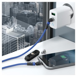 RealPower Magnetic cable.1m.2x magnetisch.blau mit Adaptern — Buy in Cyprus with Fast Delivery