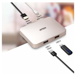 ATEN UH3235 USB-C 4K Ultra Mini Dock mit Power Passthrough — Buy in Cyprus with Fast Delivery