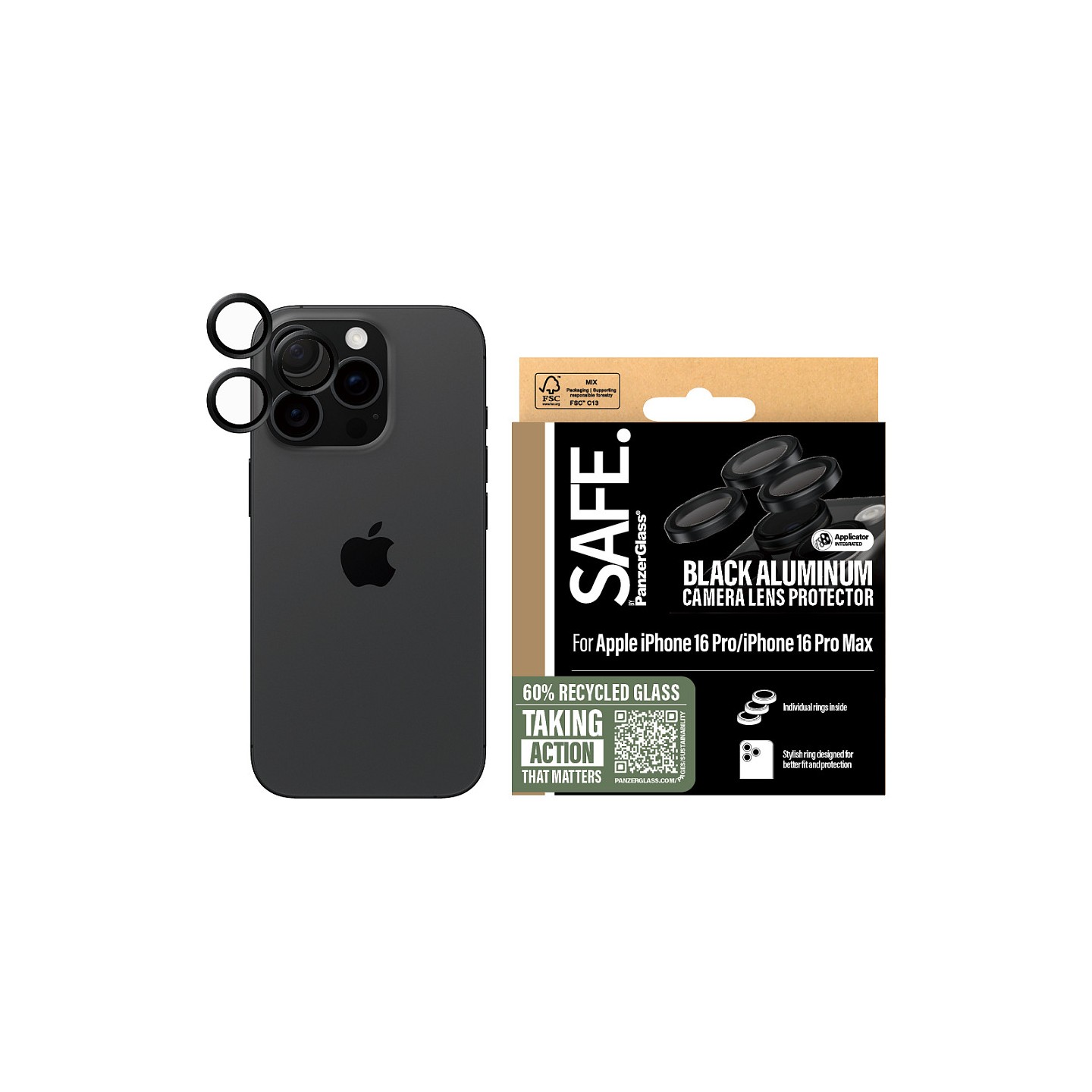 SAFE Camera Protector Black iPhone 16 Pro — Buy in Cyprus with Fast Delivery