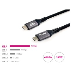 Equip Kabel USB-C 4.0 - to C St St 2.00m 5A 8K 60Hz sw — Buy in Cyprus with Fast Delivery