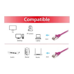 Equip Patchkabel Cat6 S FTP 2xRJ45 20.00m violet LSZH Polybeutel — Buy in Cyprus with Fast Delivery