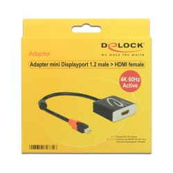DELOCK Adapterkabel mini DisplayPort 1.2 Stecker to HDMI 2.0 Buchse schwarz 4K 60Hz Aktiv — Buy in Cyprus with Fast Delivery