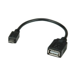 VALUE USB 2.0 Kabel USB 2.0 Typ Micro B - Typ A BU OTG 0.15m — Buy in Cyprus with Fast Delivery