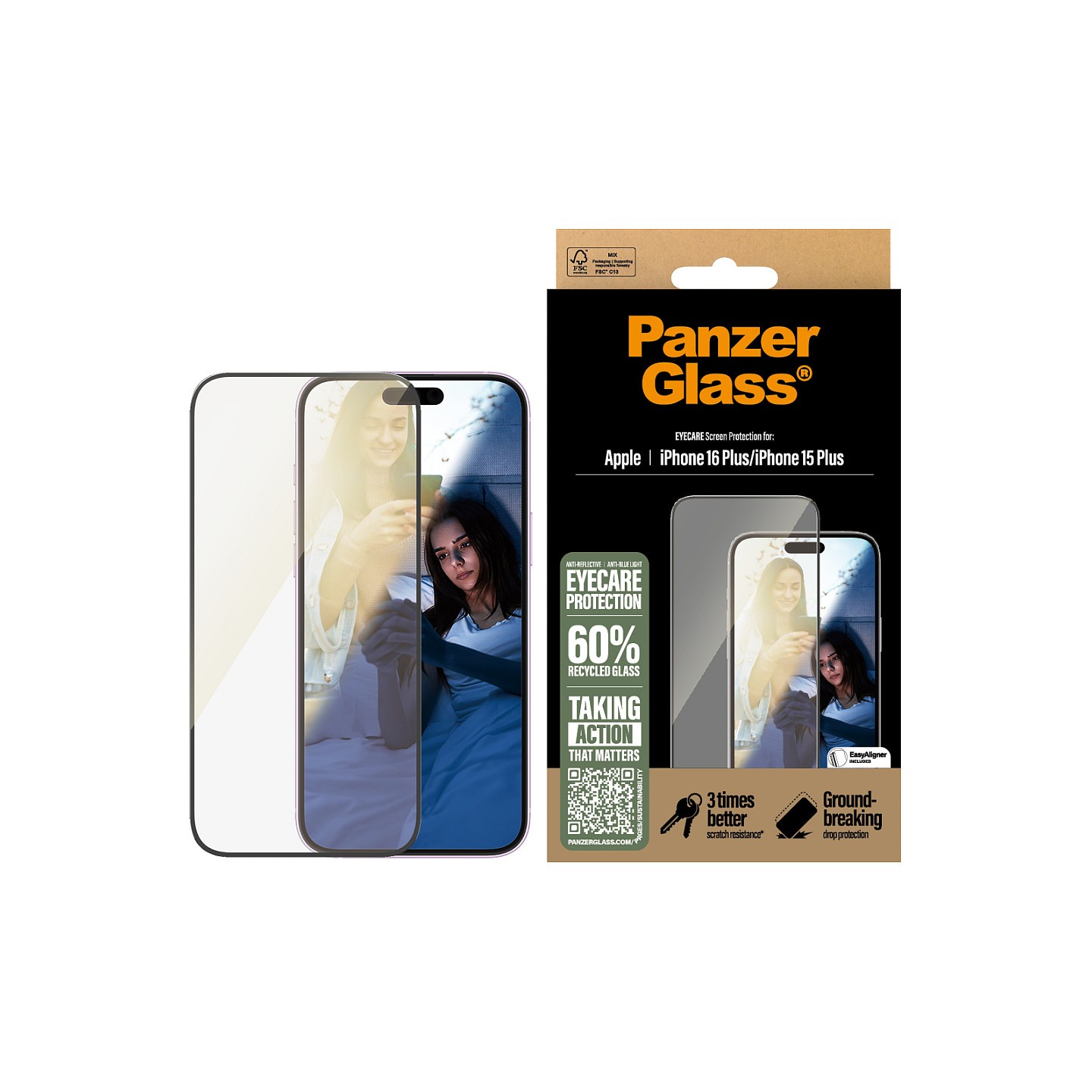 PanzerGlass EyeCare iPhone 16 15 Plus UWF — Buy in Cyprus with Fast Delivery