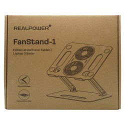 RealPower FanStand 1.Notebook Tablet Stand mit Fan und RGB — Buy in Cyprus with Fast Delivery