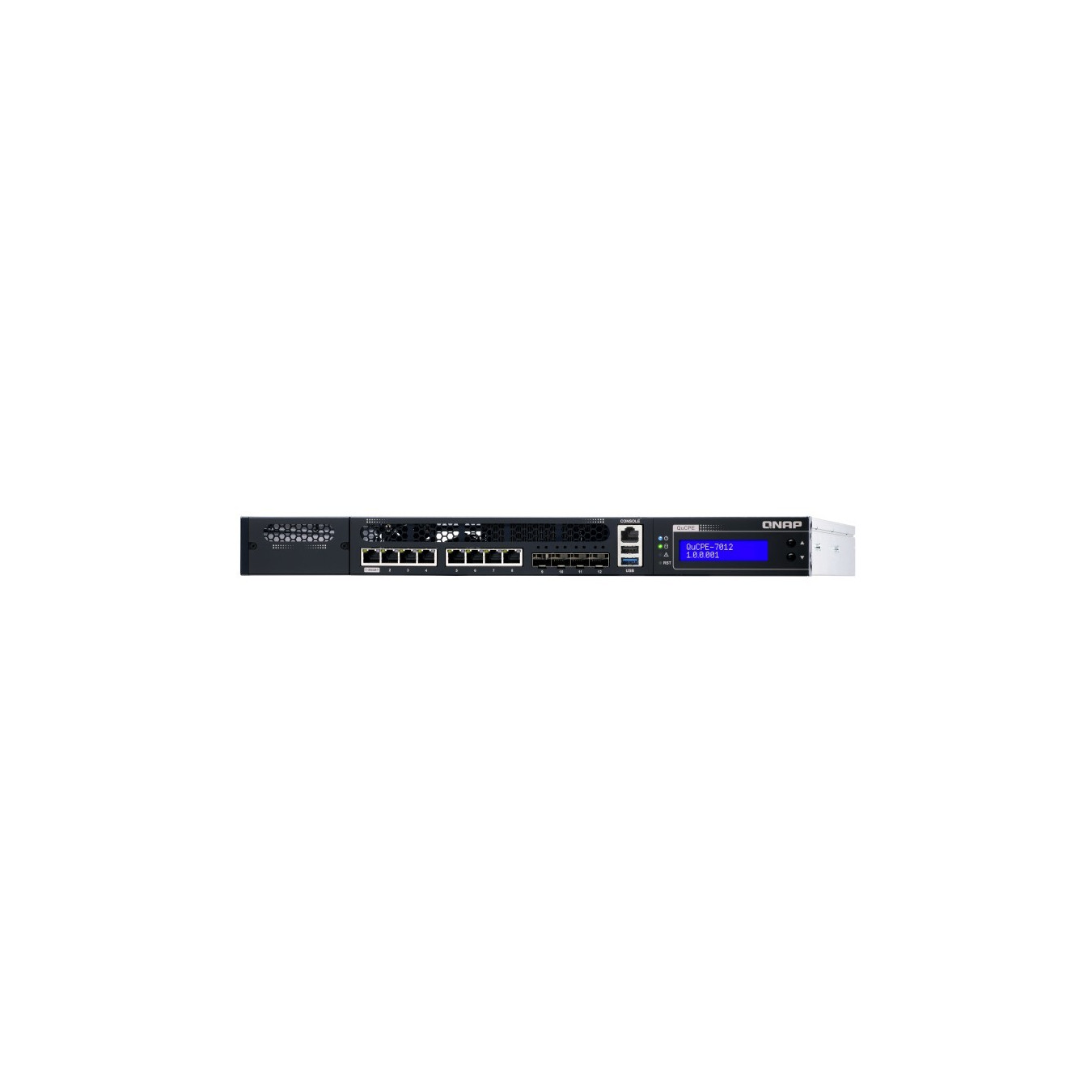 QNAP QuCPE-7012 - Intel Xeon D 12-core 2.0–3.0GHz, 32GB DDR4, 8x2.5GbE RJ45 + 4x10GbE SFP+, 1U Rack