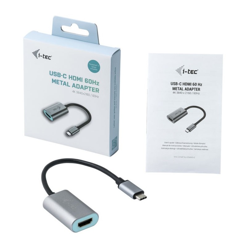 Buy i-tec Metal USB-C to HDMI Adapter - Grey/Turquoise - 4K@60Hz, USB-C (Male) t... in Cyprus, Nicosia, Limassol, Larnaka, Pafos
