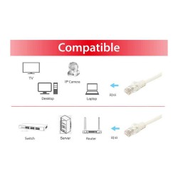 Equip Patchkabel Cat6A U UTP 2xRJ45 5.00m weiß LSZH Polybeutel — Buy in Cyprus with Fast Delivery