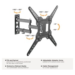 Equip Wandhalterung 23'-55' 1TFT V.bewegl.2Gelenke 30Kg sw retail — Buy in Cyprus with Fast Delivery