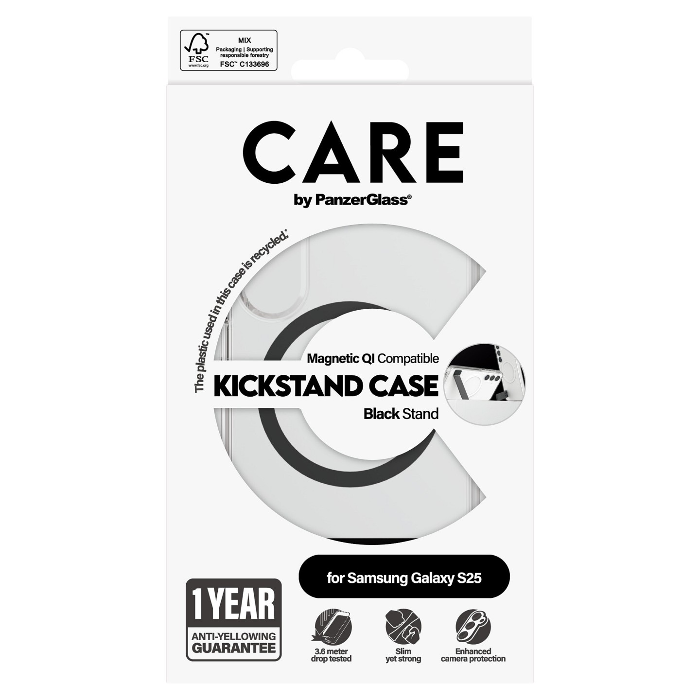CARE Feature Case Clear Kickstand & QI Compatible Galaxy S25 — Buy in Cyprus with Fast Delivery