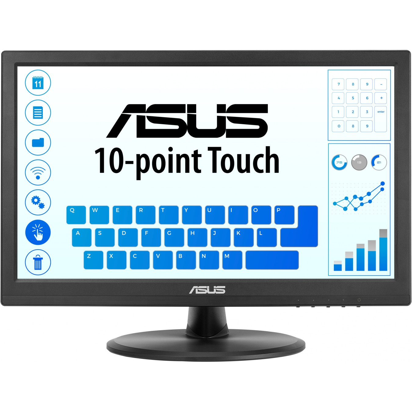 ASUS VT169HE Touch Monitor - 15.6" FHD (1920x1080) IPS, 10-Point Multi-Touch, HDMI & VGA, Tabletop Stand, Black