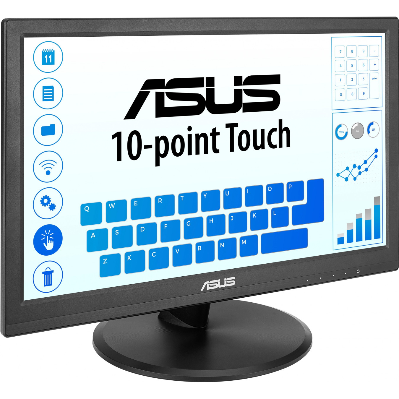 ASUS VT169HE Touch Monitor - 15.6" FHD (1920x1080) IPS, 10-Point Multi-Touch, HDMI & VGA, Tabletop Stand, Black