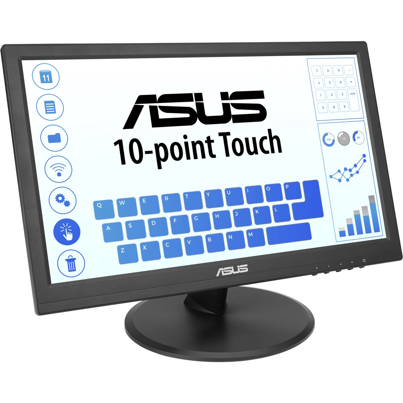 ASUS VT169HE Touch Monitor - 15.6" FHD (1920x1080) IPS, 10-Point Multi-Touch, HDMI & VGA, Tabletop Stand, Black
