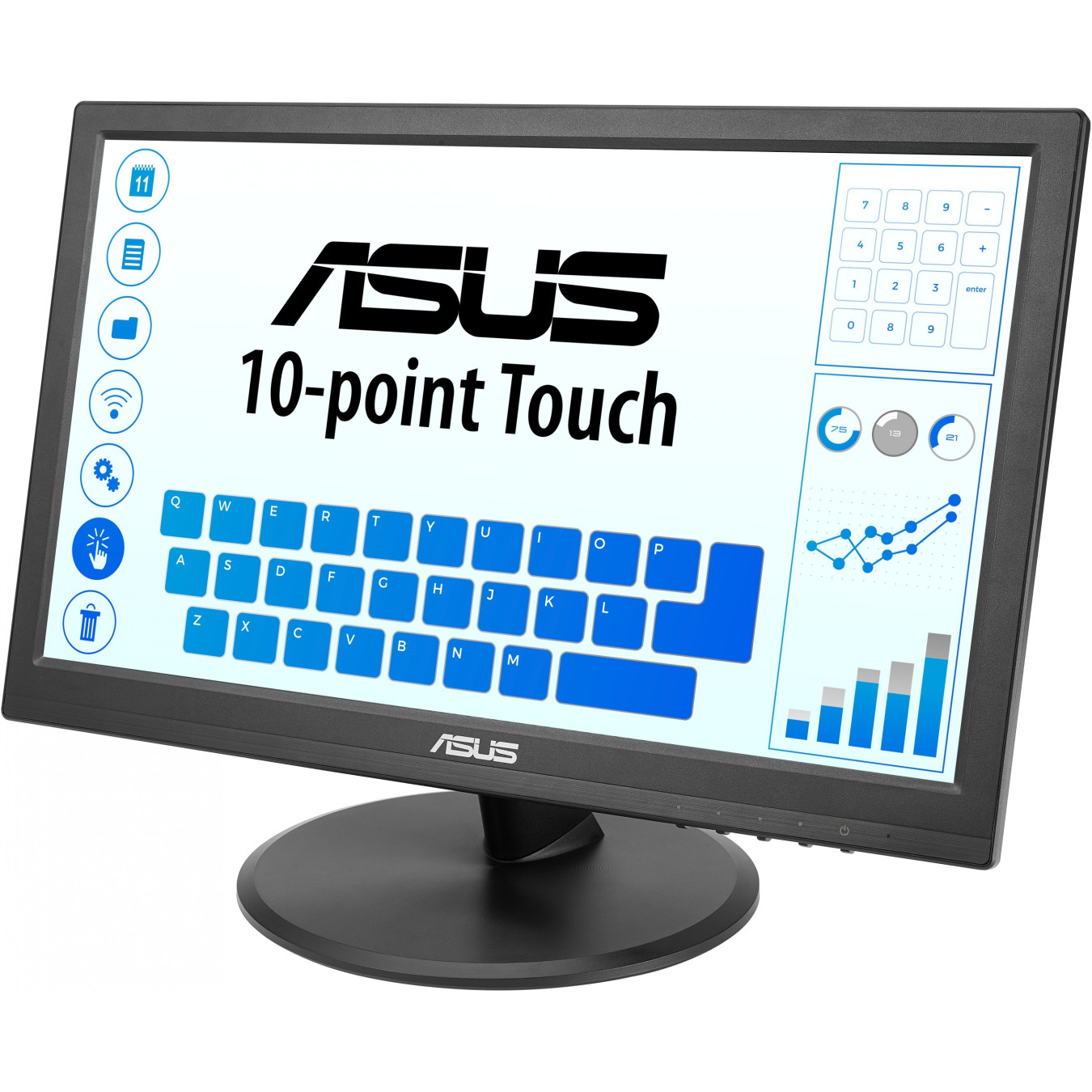 ASUS VT169HE Touch Monitor - 15.6" FHD (1920x1080) IPS, 10-Point Multi-Touch, HDMI & VGA, Tabletop Stand, Black