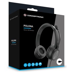 CONCEPTRONIC Headset USB-A Mikro.int.Bed.Stereo 2.0m sw — Buy in Cyprus with Fast Delivery