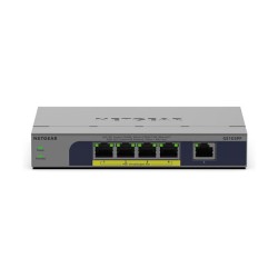 NETGEAR GS105PP - Switch - unmanaged - 1 x 10 100 1000 + 4 x 10 100 1000 (PoE+) - Desktop. wandmontierbar - PoE+ (83 W)