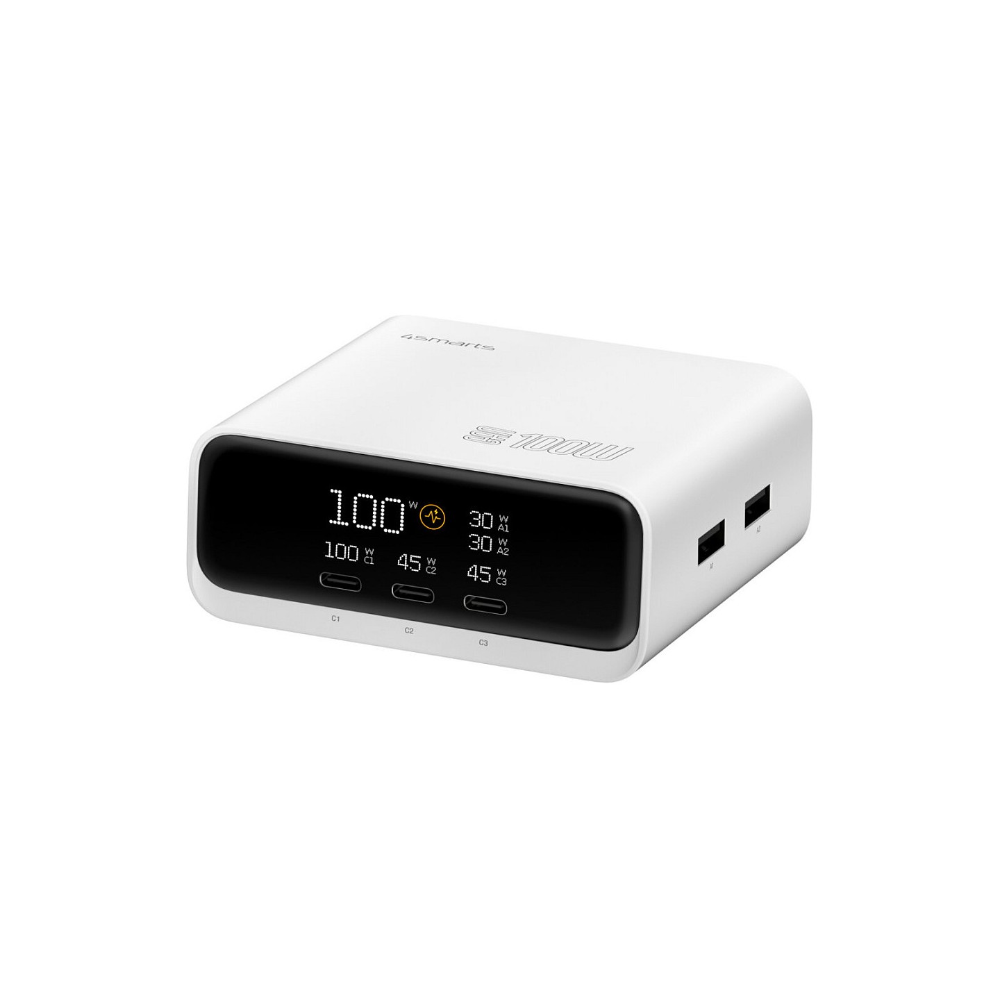 4smarts Desk Charger GaN Screen 100W 3C+2A. wei — Buy in Cyprus with Fast Delivery