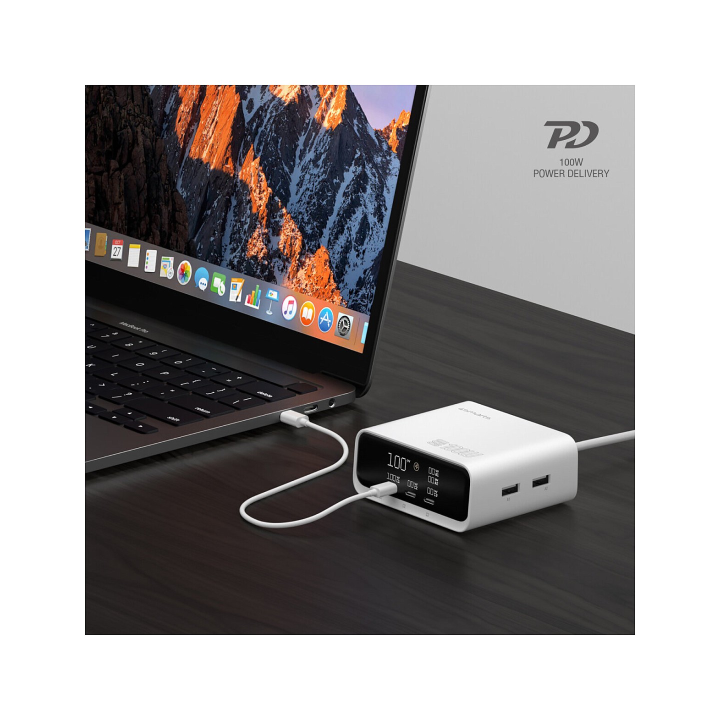 4smarts Desk Charger GaN Screen 100W 3C+2A. wei — Buy in Cyprus with Fast Delivery