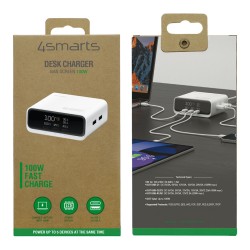 4smarts Desk Charger GaN Screen 100W 3C+2A. wei — Buy in Cyprus with Fast Delivery