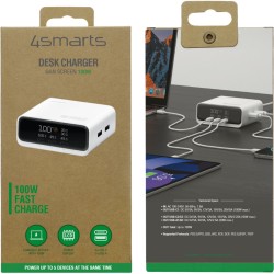 4smarts Desk Charger GaN Screen 100W 3C+2A. wei — Buy in Cyprus with Fast Delivery