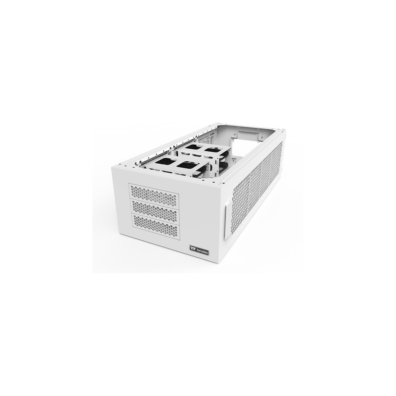Thermaltake AX100 - Snow White Steel Rack PC Case - 8x3.5" & 8x2.5" Bays, 480mm Radiator, 120/140mm Fans