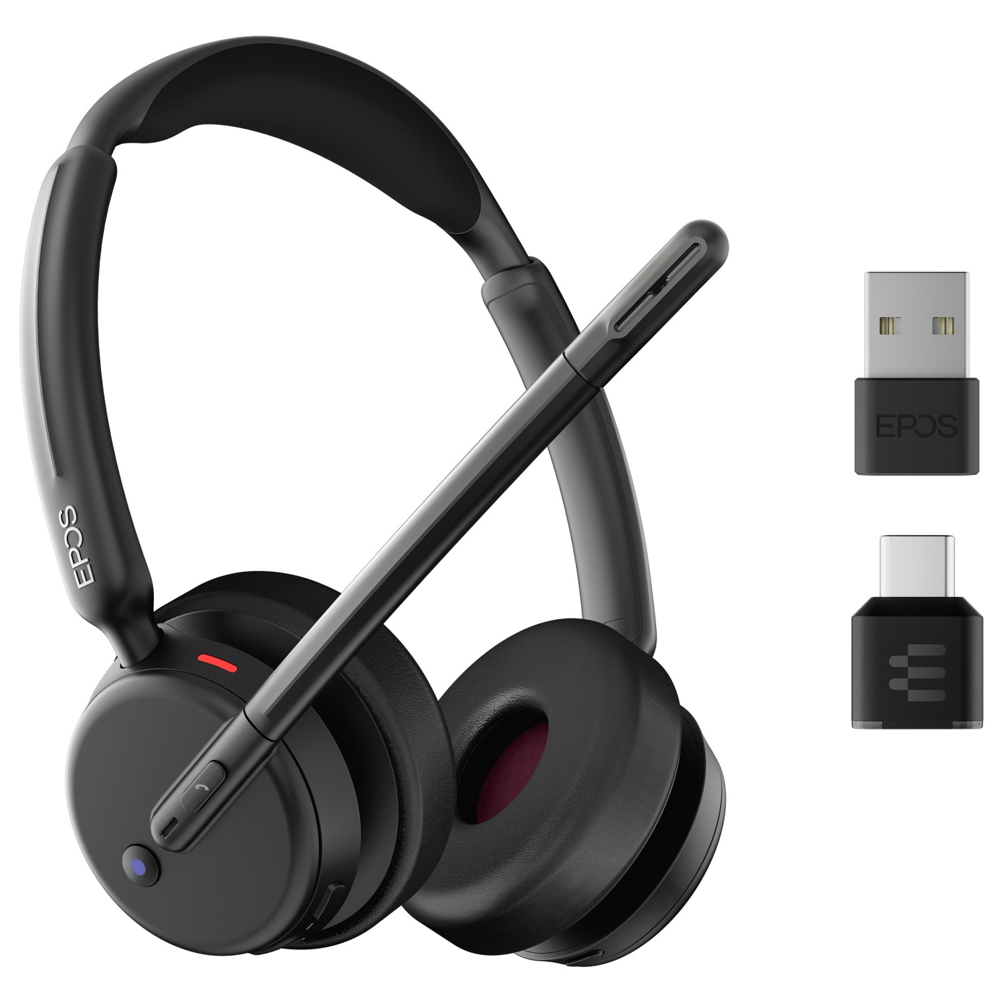Epos Impact 500 MS UC ANC WL USB-C+A beidseitiges On-ear Bluetooth Headset inkl. BT Dongle Teams zertifiziert