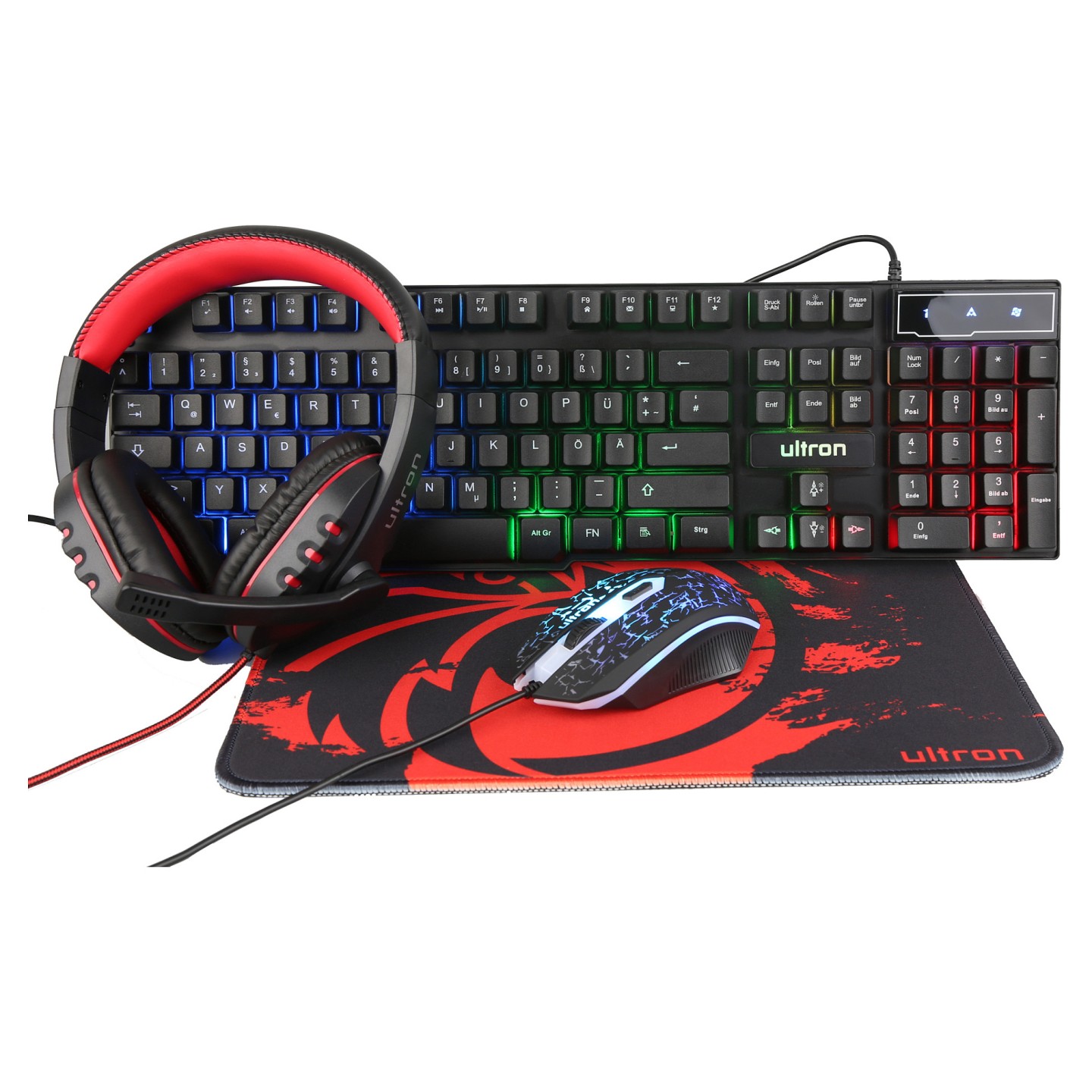 Ultron HAWK Gaming Set schwarz kabelgebunden 4in1 — Buy in Cyprus with Fast Delivery