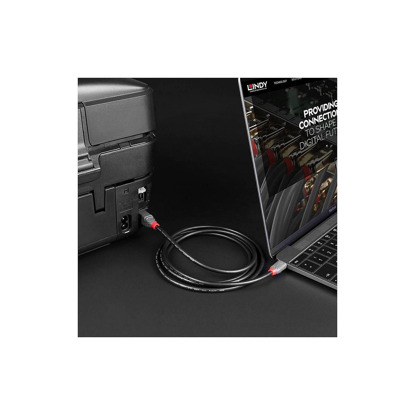 LINDY 0.5m USB 2.0 Typ C an B Kabel. Anthra Line — Buy in Cyprus with Fast Delivery