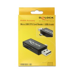 Delock Micro USB OTG Card Reader + USB A Stecker — Buy in Cyprus with Fast Delivery
