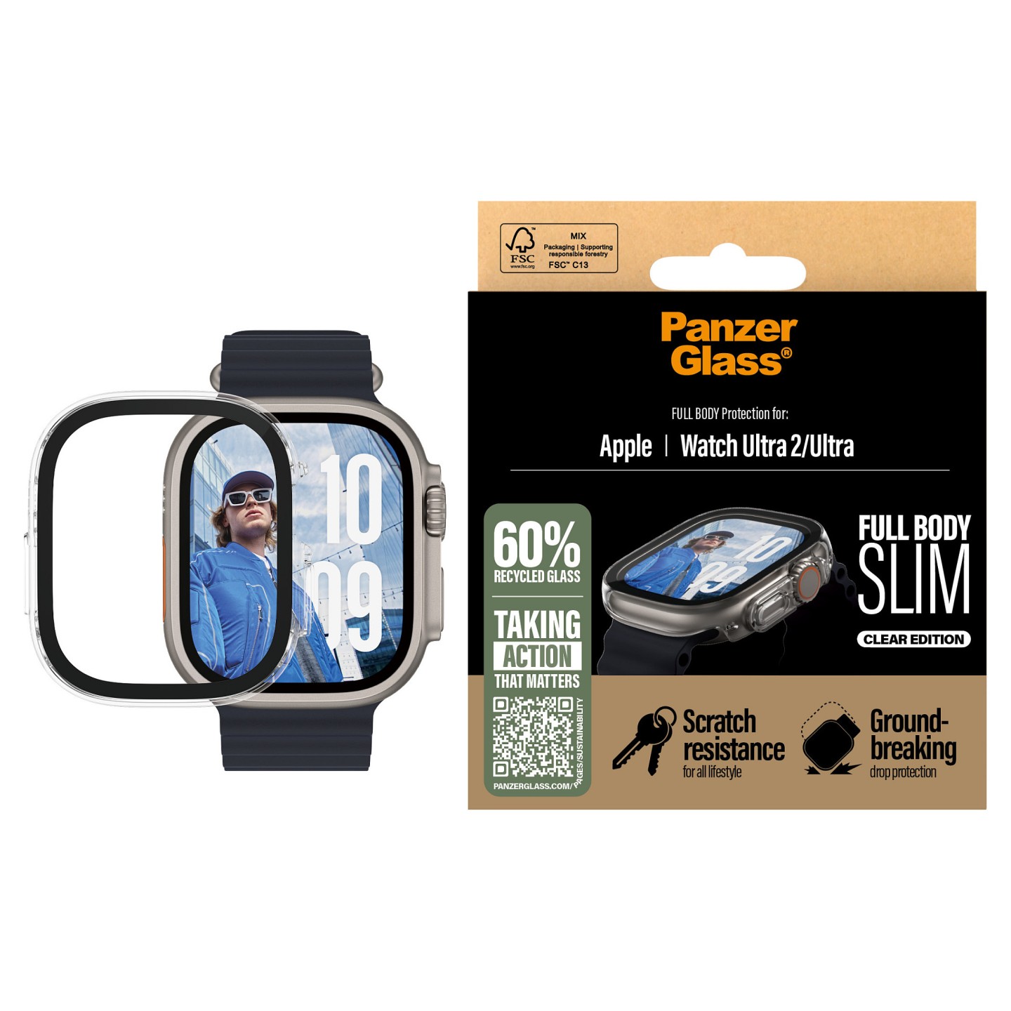 PanzerGlass Snappie Full Body Slim Clear Apple Watch Ultra 2 — Buy in Cyprus with Fast Delivery