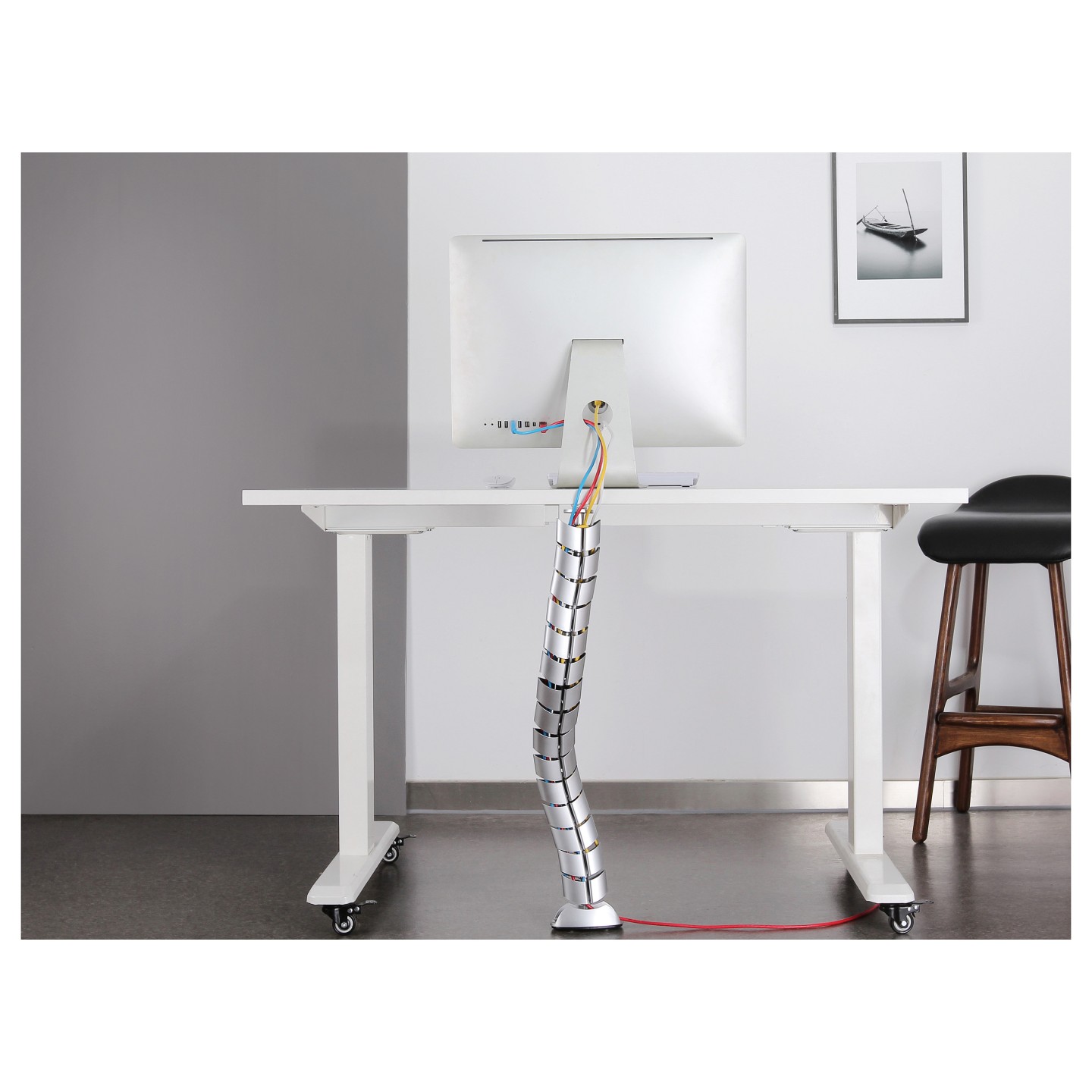 Equip Doppel-Kabelführung mit Untertischmontage silber lite Retail — Buy in Cyprus with Fast Delivery