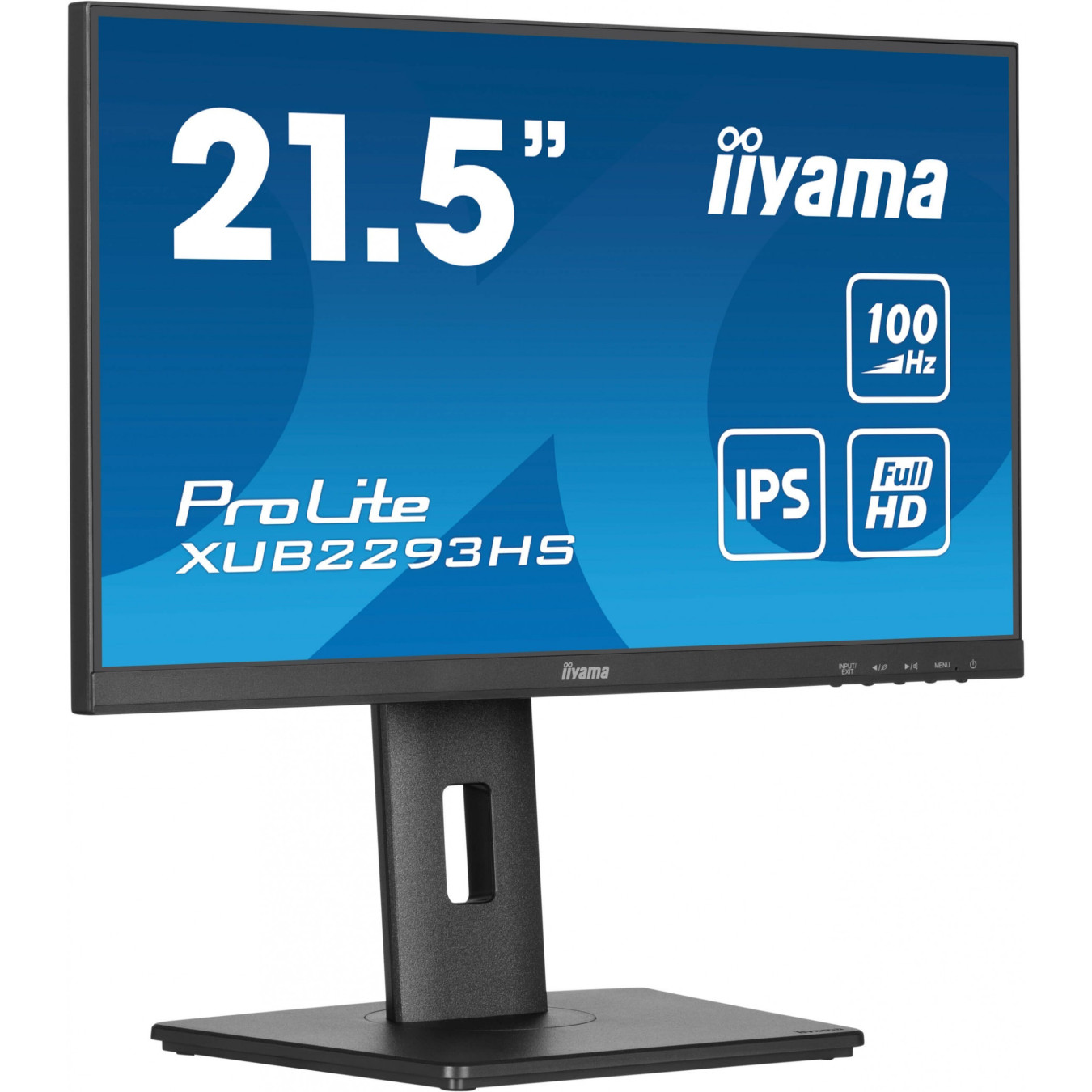 iiyama ProLite XUB2293HS-B6 - 21.5-inch IPS Full HD (1920x1080) 100Hz Monitor, HDMI & DP, Height-Adjustable Stand, Black