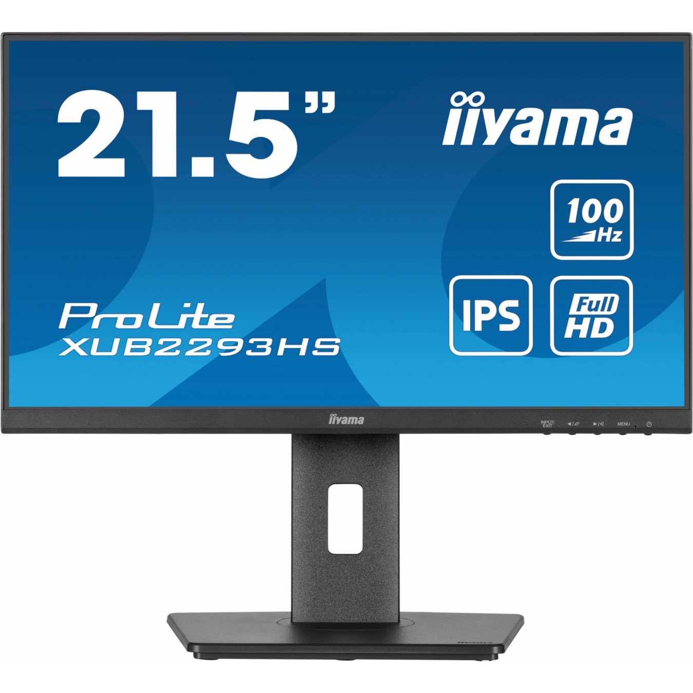 iiyama ProLite XUB2293HS-B6 - 21.5-inch IPS Full HD (1920x1080) 100Hz Monitor, HDMI & DP, Height-Adjustable Stand, Black