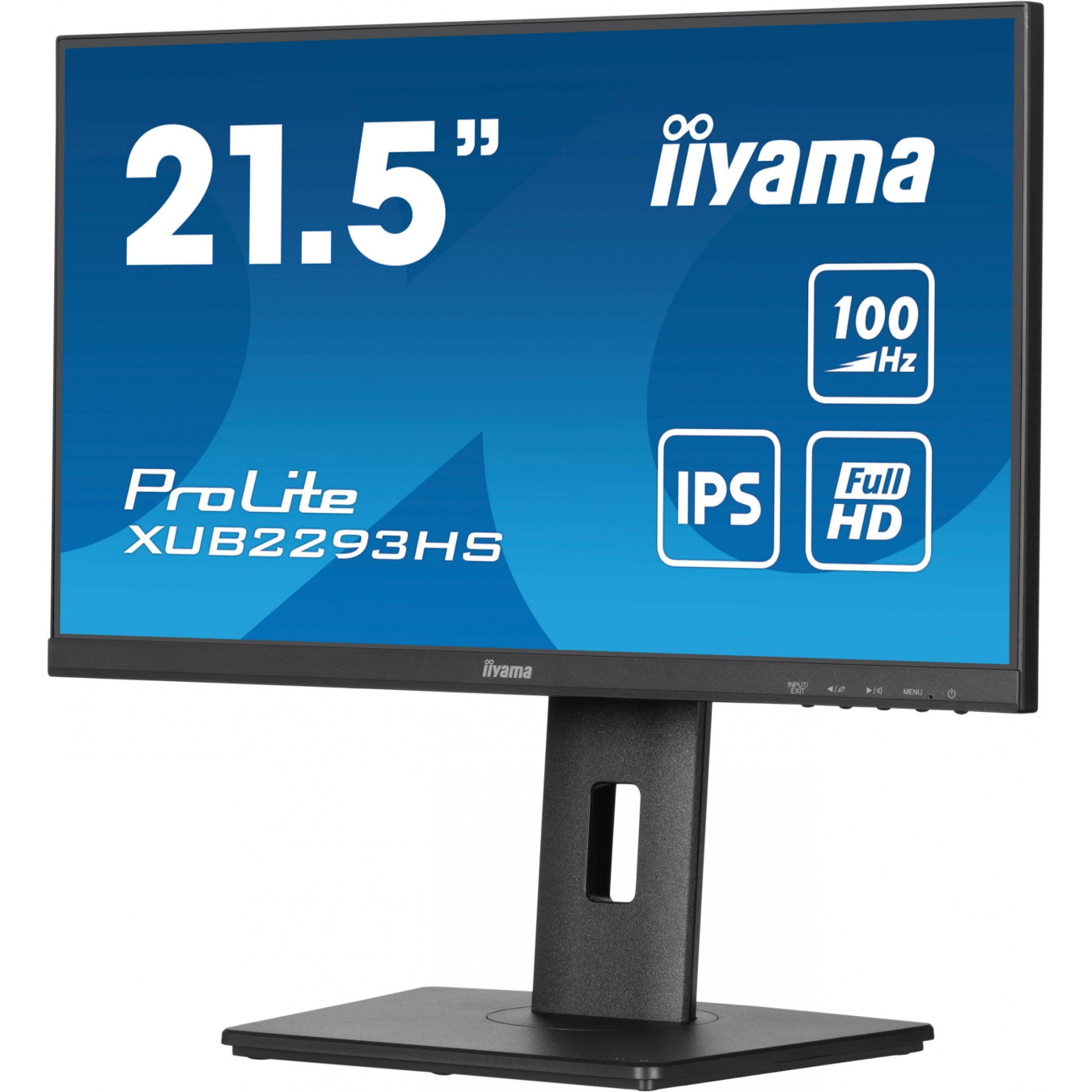 iiyama ProLite XUB2293HS-B6 - 21.5-inch IPS Full HD (1920x1080) 100Hz Monitor, HDMI & DP, Height-Adjustable Stand, Black