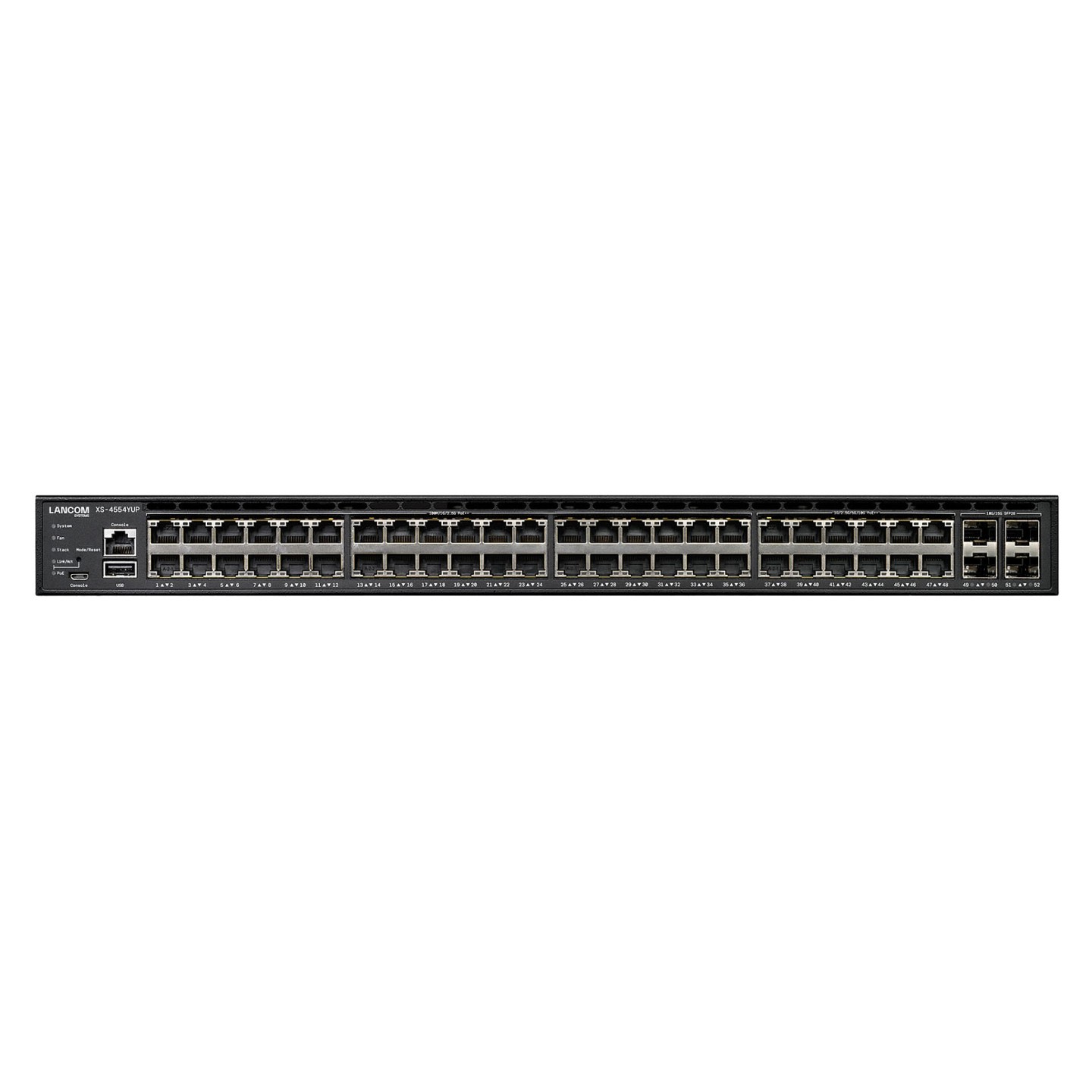 LANCOM XS-4554YUP Stapelbarer L3-Managed Multi-Gig PoE++ Access Switch 36x 2.5GE und 12x 10GE PoE++ 802.3bt Typ 4 4x ...