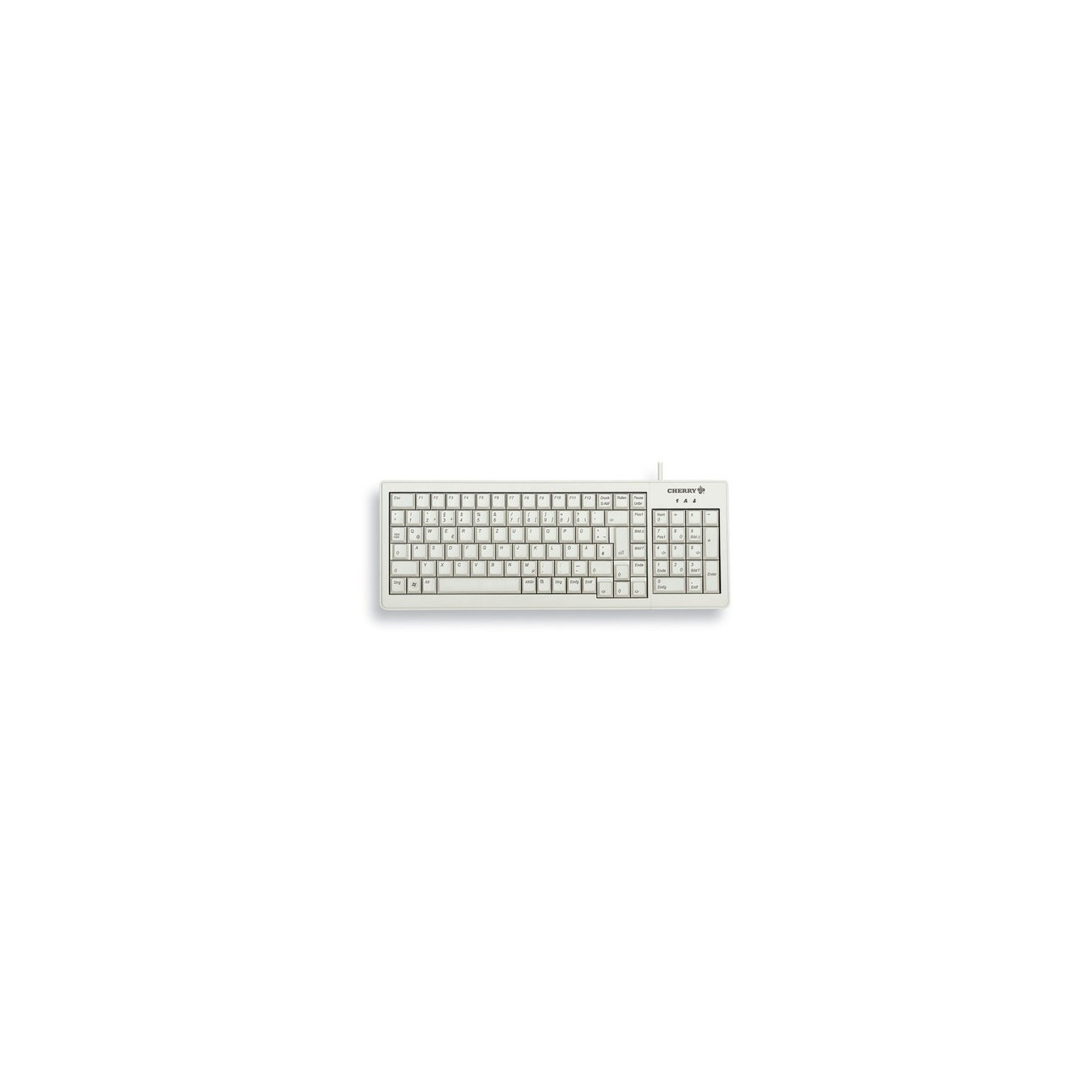 CHERRY G84-5200 XS Complete Keyboard - G84-5200 XS - Full-size (100%), Wired USB, German QWERTZ, Grey