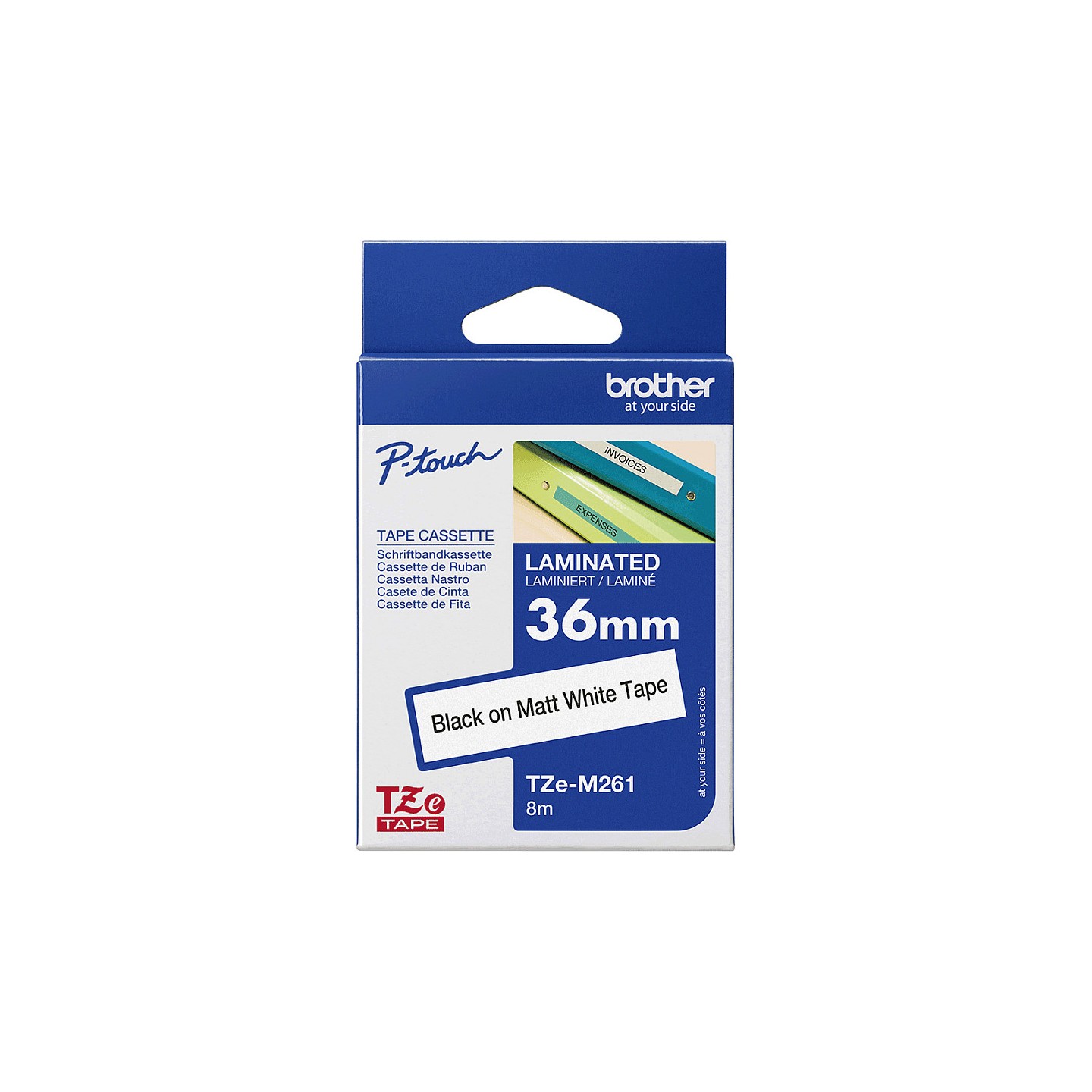 BROTHER TZeM261 tape black on white surface 36mm — Buy in Cyprus with Fast Delivery
