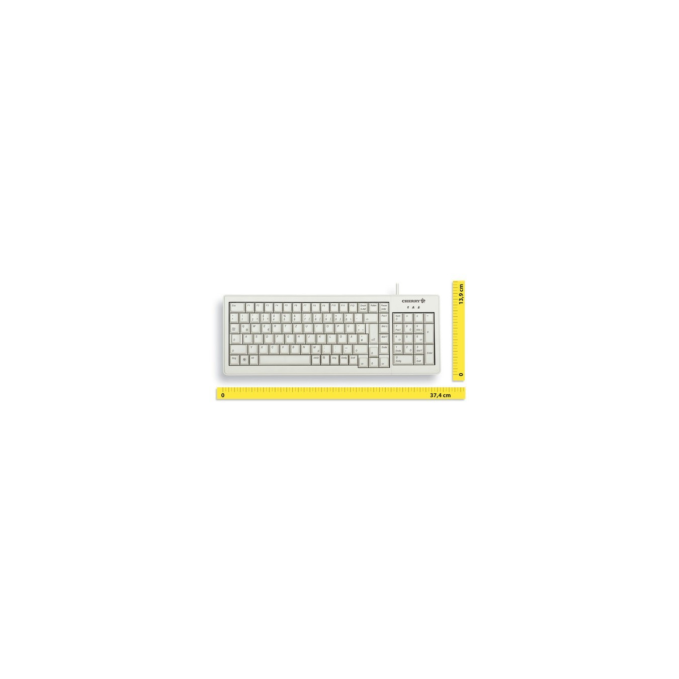 CHERRY G84-5200 XS Complete Keyboard - G84-5200 XS - Full-size (100%), Wired USB, German QWERTZ, Grey