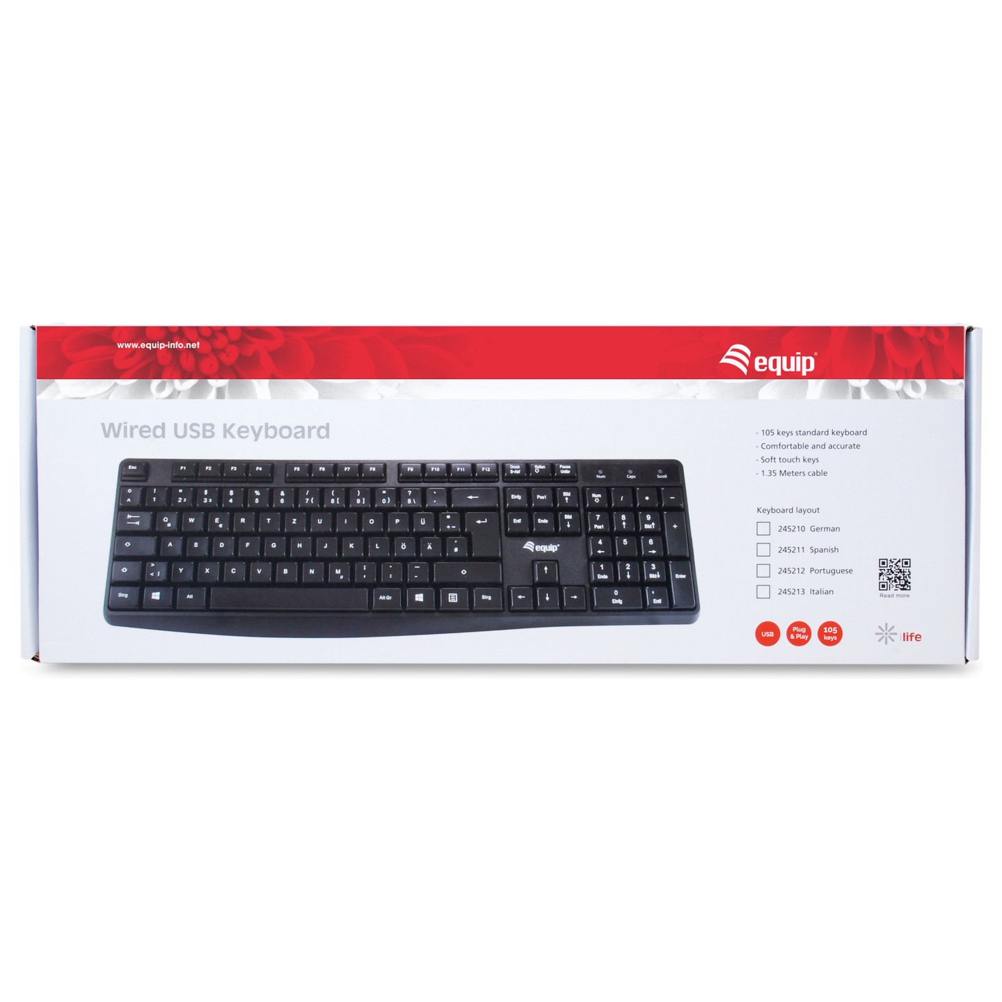 Equip Kabelgebundene USB Keyboard schwarz. spanisch — Buy in Cyprus with Fast Delivery