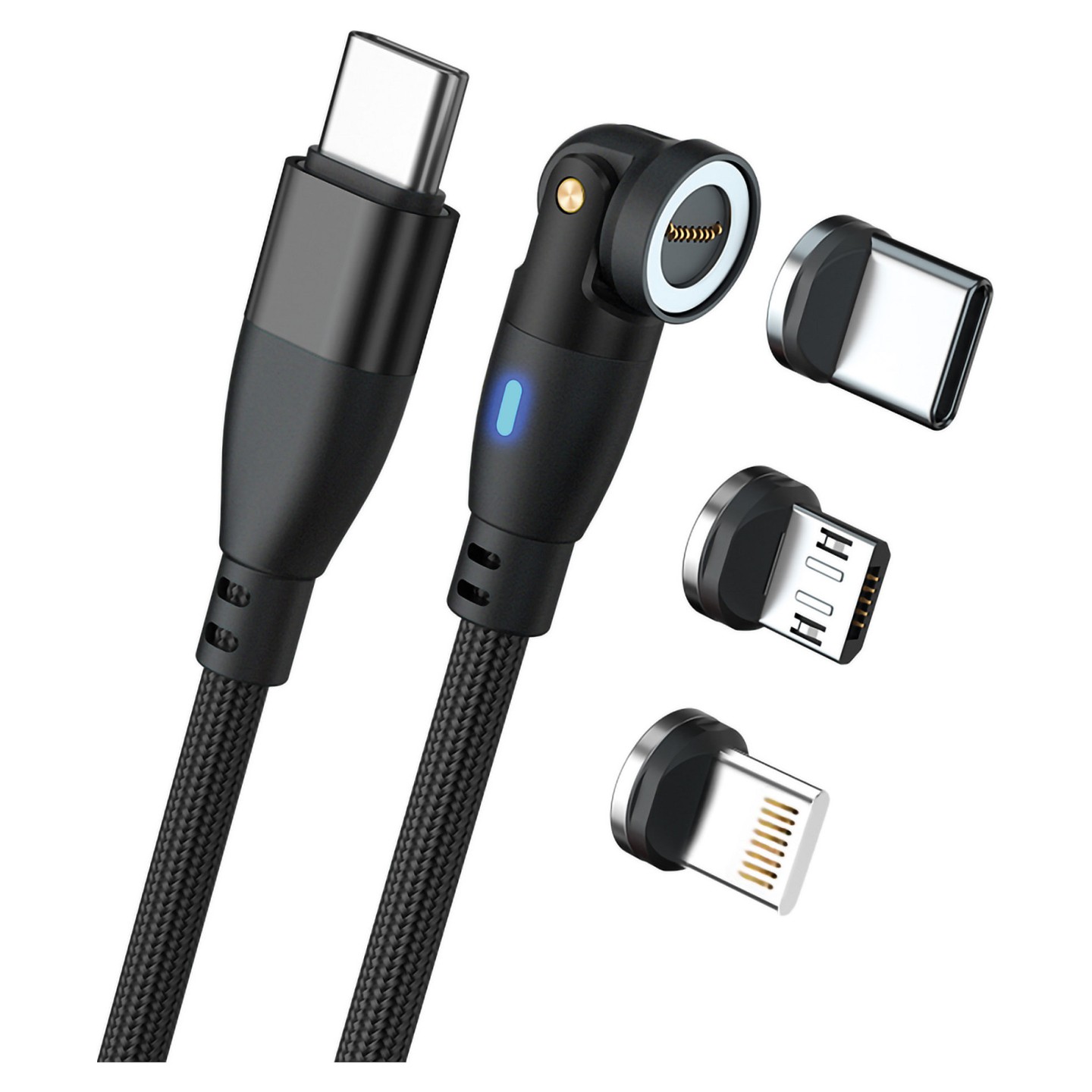RealPower Magnetic cable 100 Watt.1m.black mit Adaptern — Buy in Cyprus with Fast Delivery