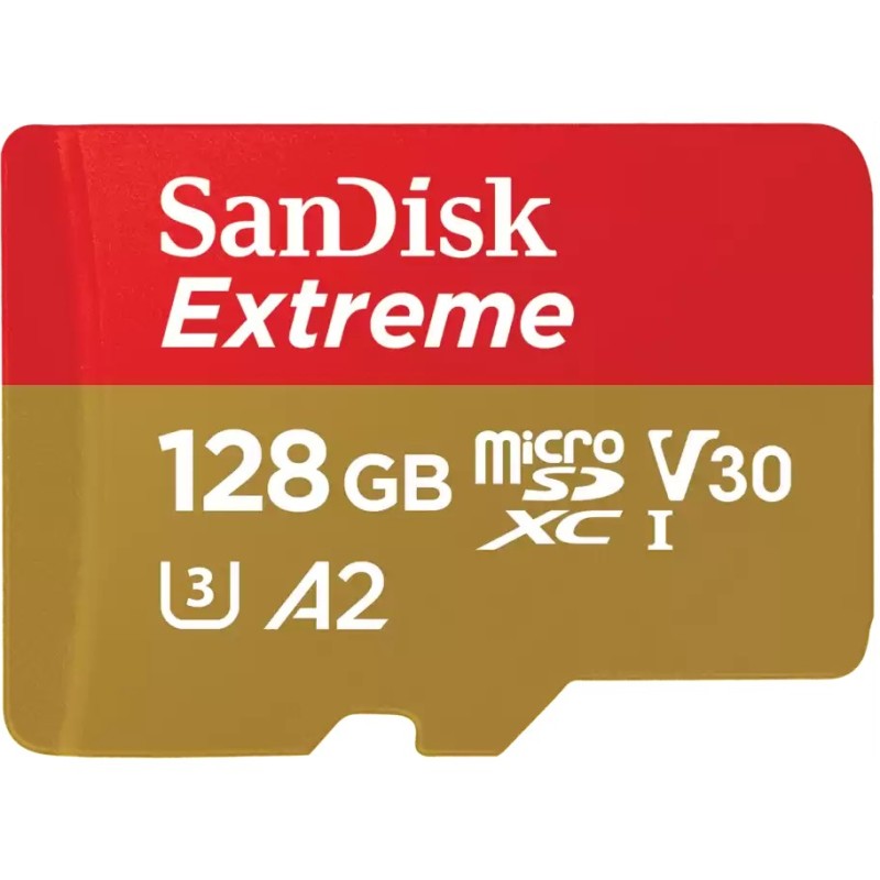 Buy SanDisk Extreme microSDXC - 128GB - Gold/Red, UHS-I (U3) V30, 160MB/s Read, ... in Cyprus, Nicosia, Limassol, Larnaka, Pafos