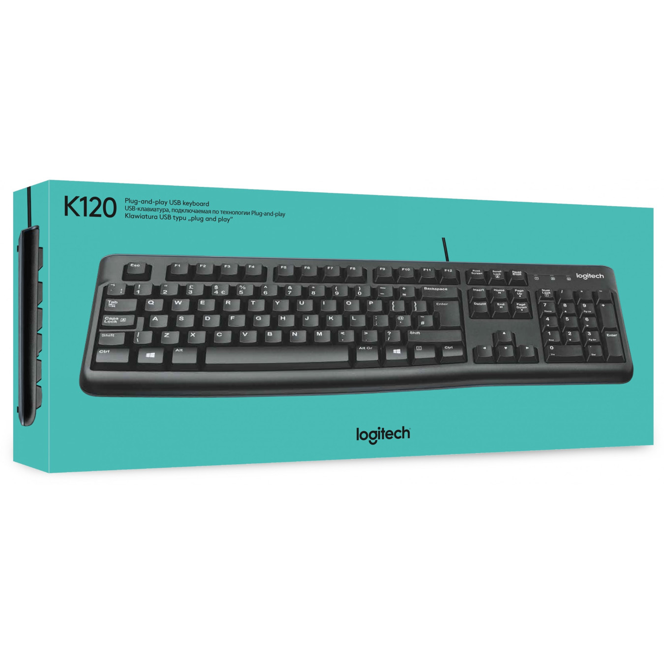 Logitech K120 - Wired USB Full-Size (100%) AZERTY French Keyboard - Black — Buy in Cyprus with Fast Delivery